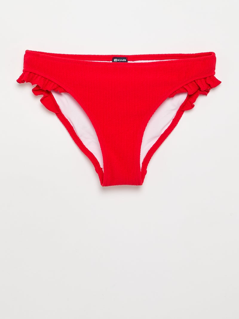 Bañador de 2 piezas con volantes Rojo - Kiabi