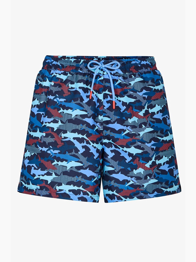 Bañador de hombre a rayas con motivo de pez penti Azul marino - Kiabi