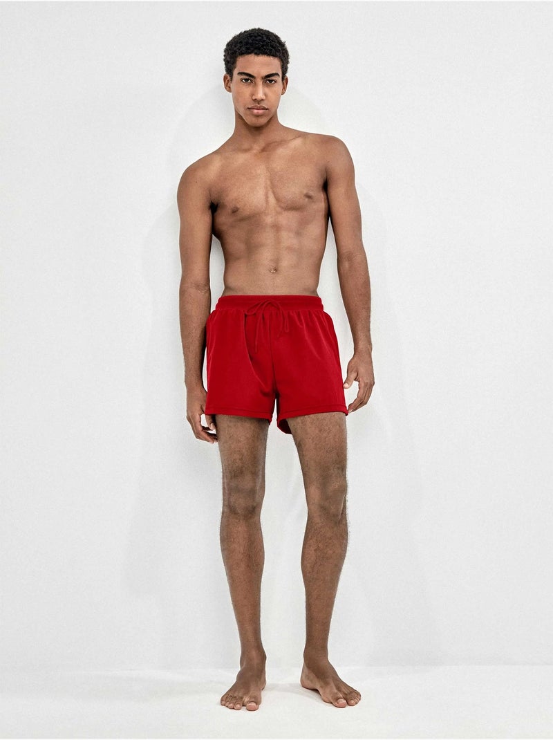 Bañador de hombre ajustable en cintura tejido de secado rápido Rojo - Kiabi