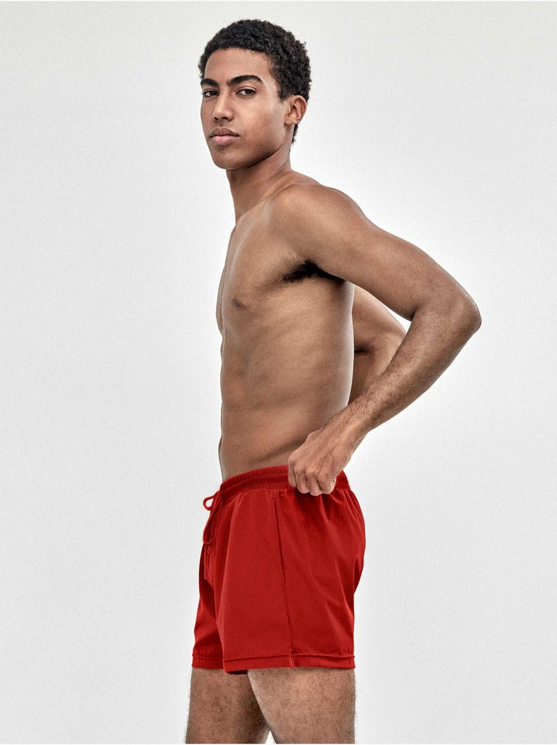 Bañador de hombre ajustable en cintura tejido de secado rápido Rojo - Kiabi
