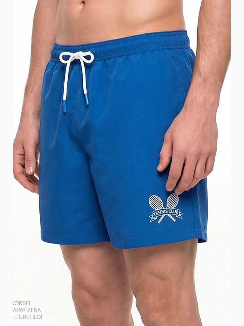 Bañador de hombre con estampado tennis club slogan penti Azul cobalto - Kiabi