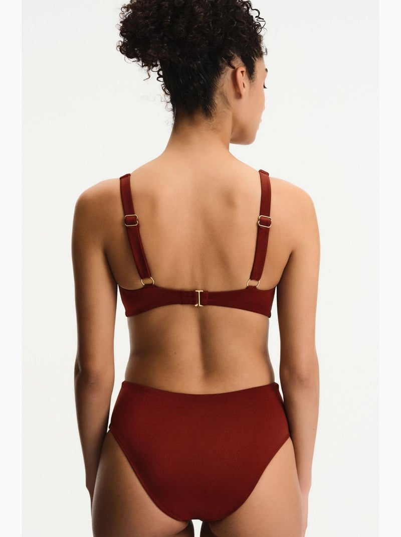 Bañador de mujer erica brillante penti Rojo burdeos - Kiabi