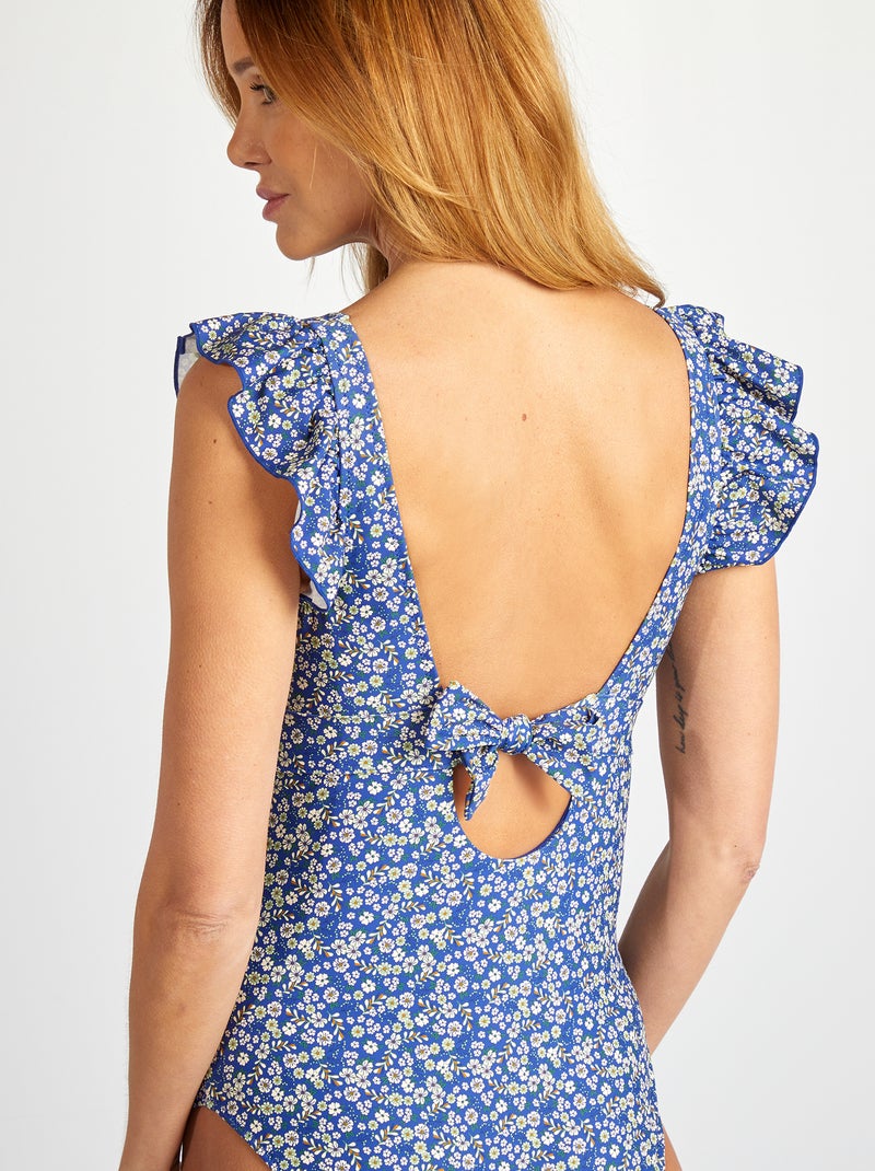 Bañador de premamá con estampado de flores AZUL - Kiabi
