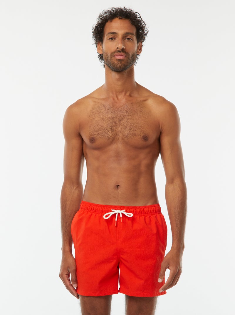 Bañador de punto con relieve ROJO - Kiabi
