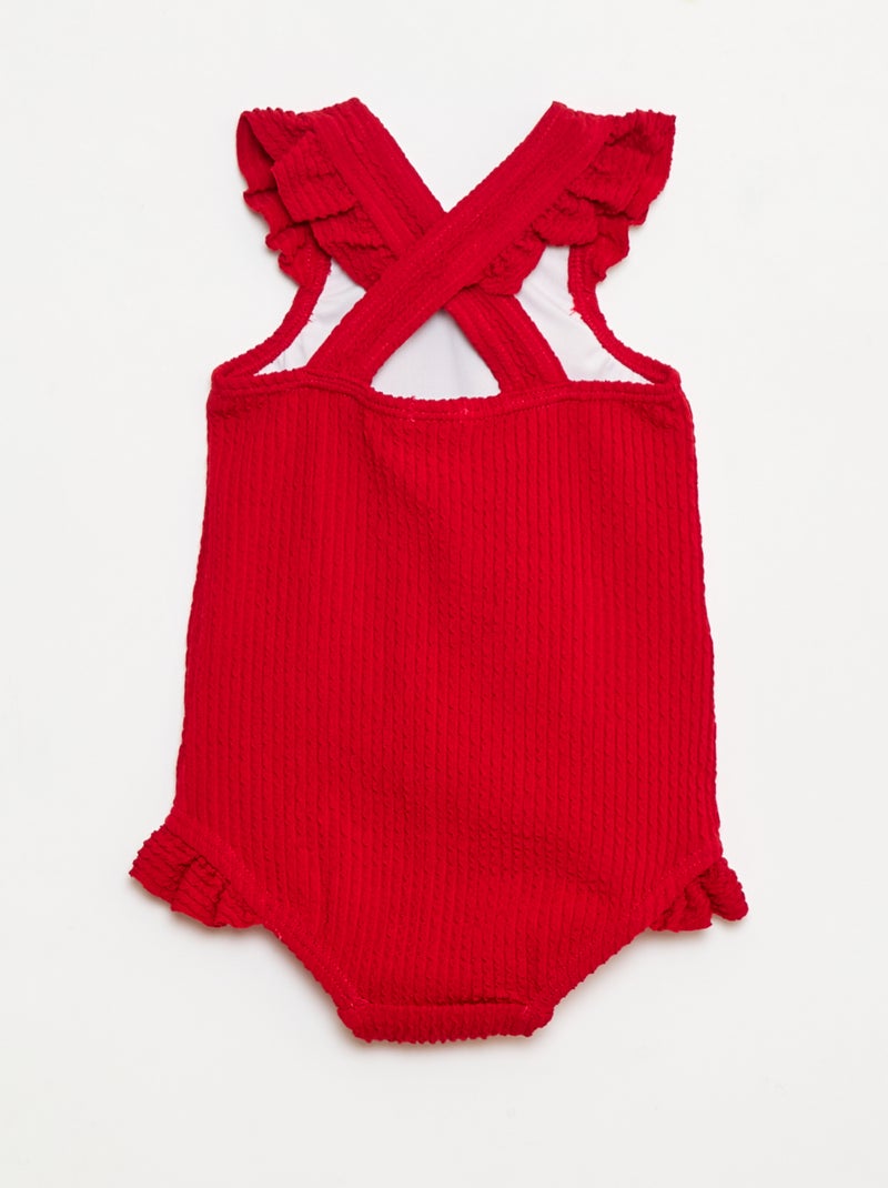 Bañador de punto liso Rojo - Kiabi