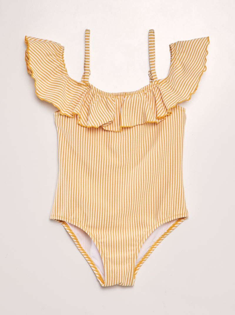 Bañador de rayas  - 1 pieza AMARILLO - Kiabi