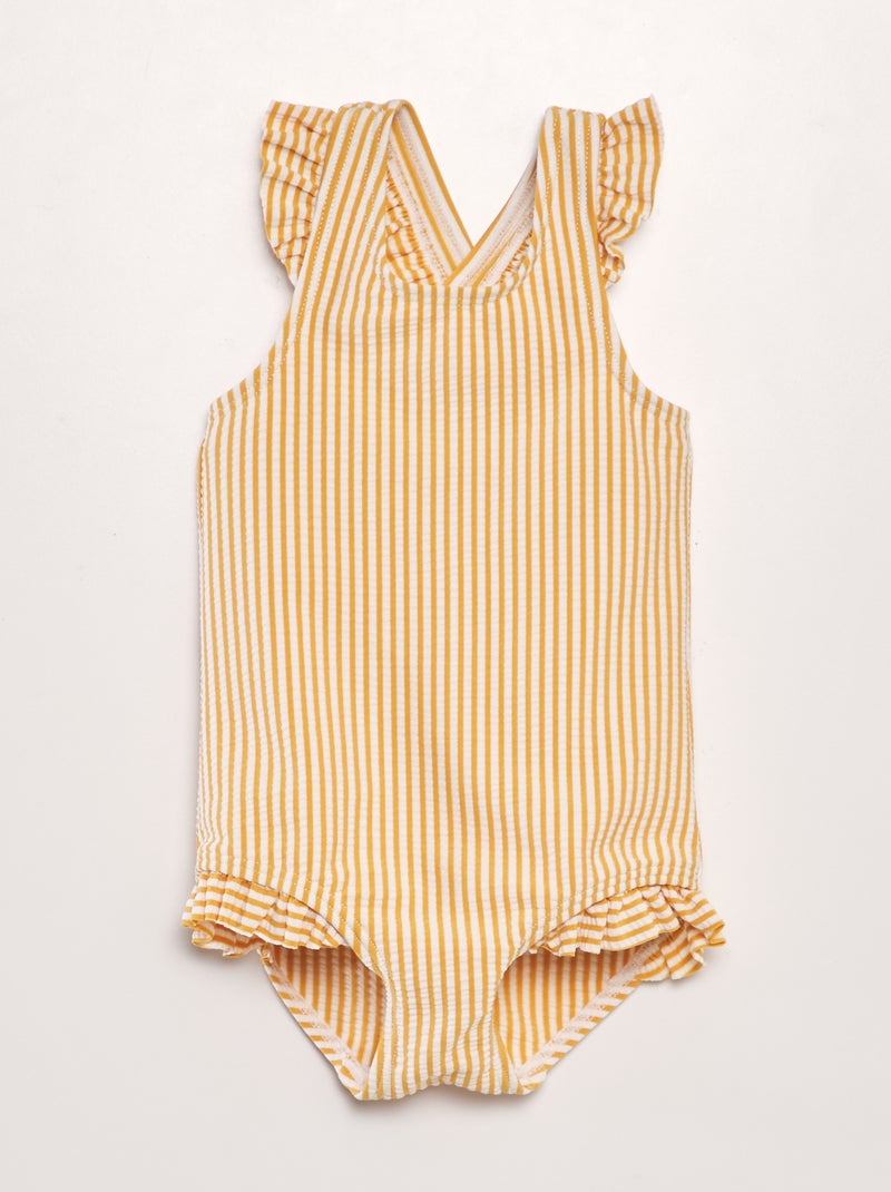 Bañador de rayas  - 1 pieza AMARILLO - Kiabi