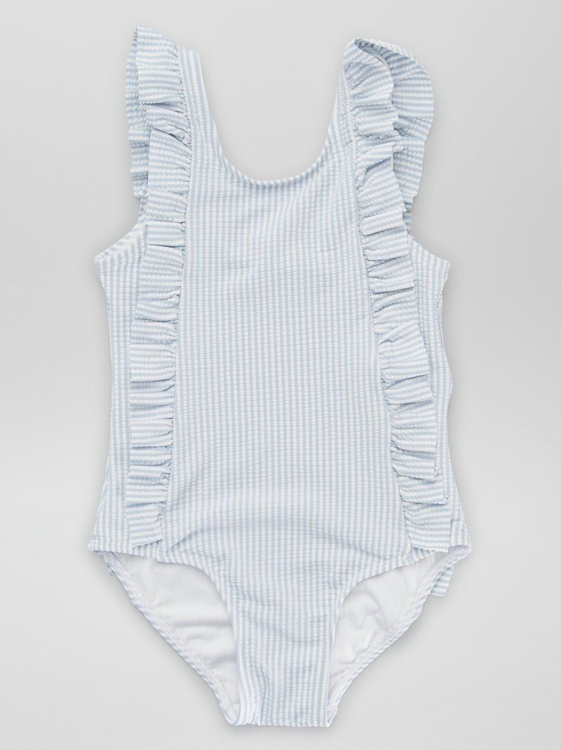 Bañador de rayas con textura azul/blanco - Kiabi