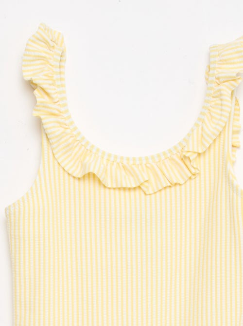 Bañador de rayas con volante elástico - Kiabi