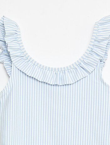 Bañador de rayas con volante elástico