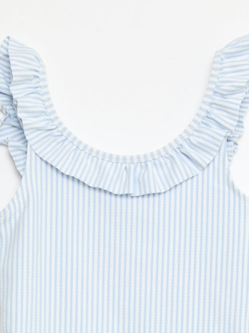 Bañador de rayas con volante elástico - Kiabi