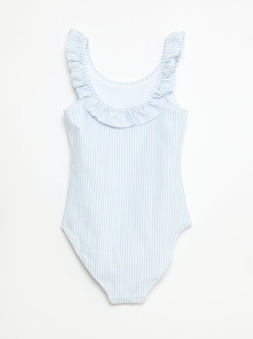 Bañador de rayas con volante elástico - Kiabi