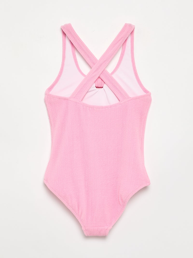 Bañador de una pieza con lazo Rosa - Kiabi