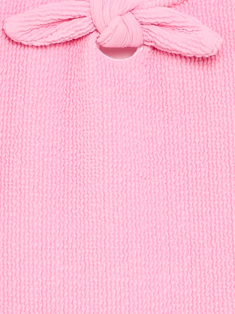 Bañador de una pieza con lazo Rosa - Kiabi