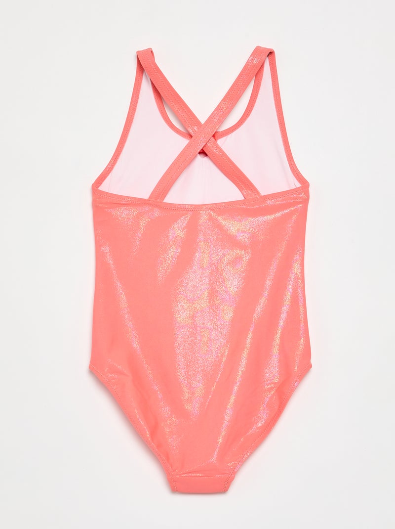Bañador de una pieza con tejido brillante Naranja - Kiabi