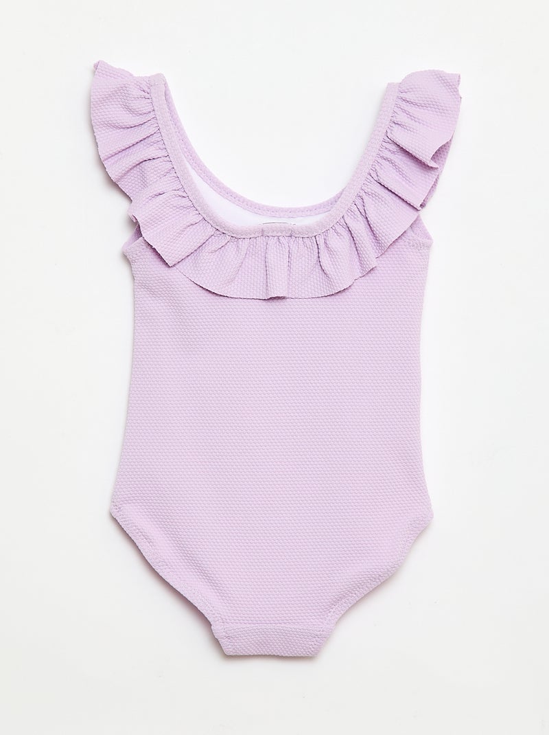 Bañador de una pieza con volantes Purpura - Kiabi