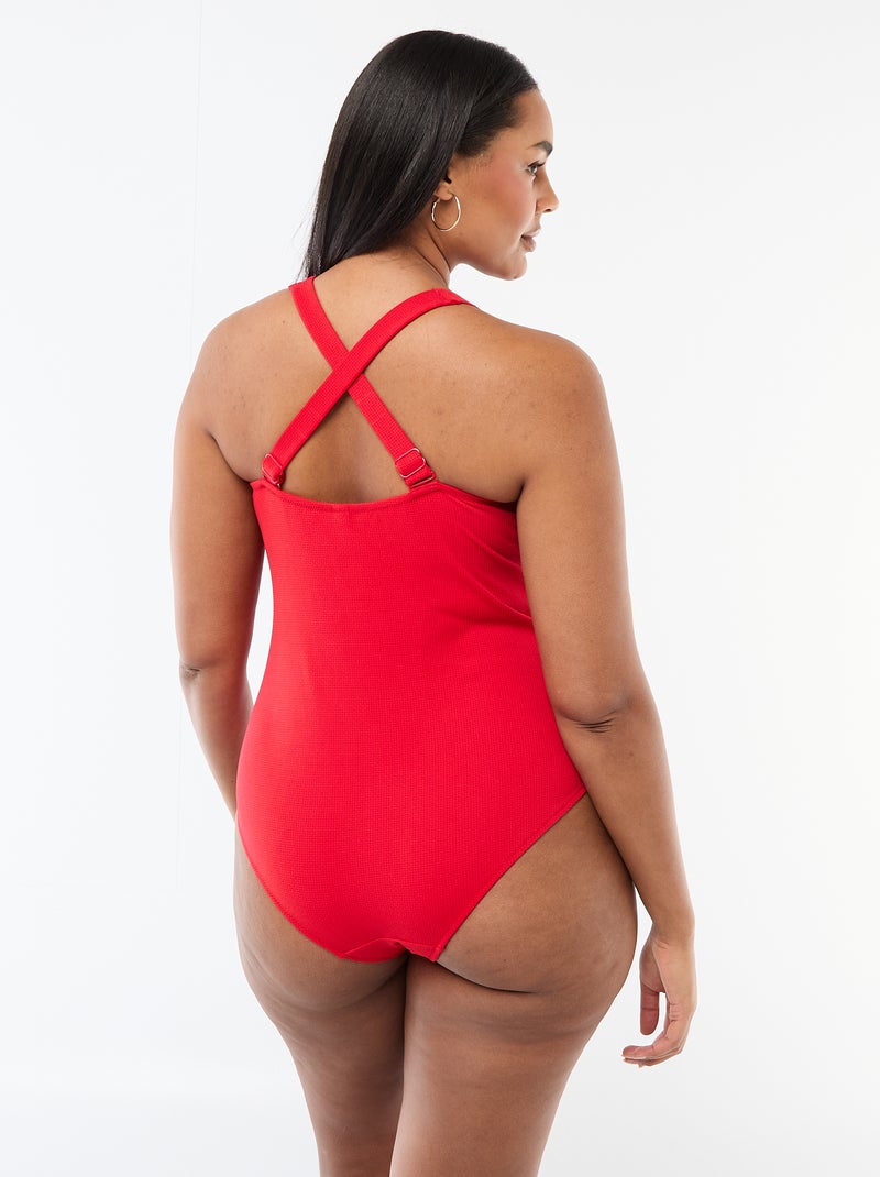 Bañador de una pieza moldeador Rojo - Kiabi