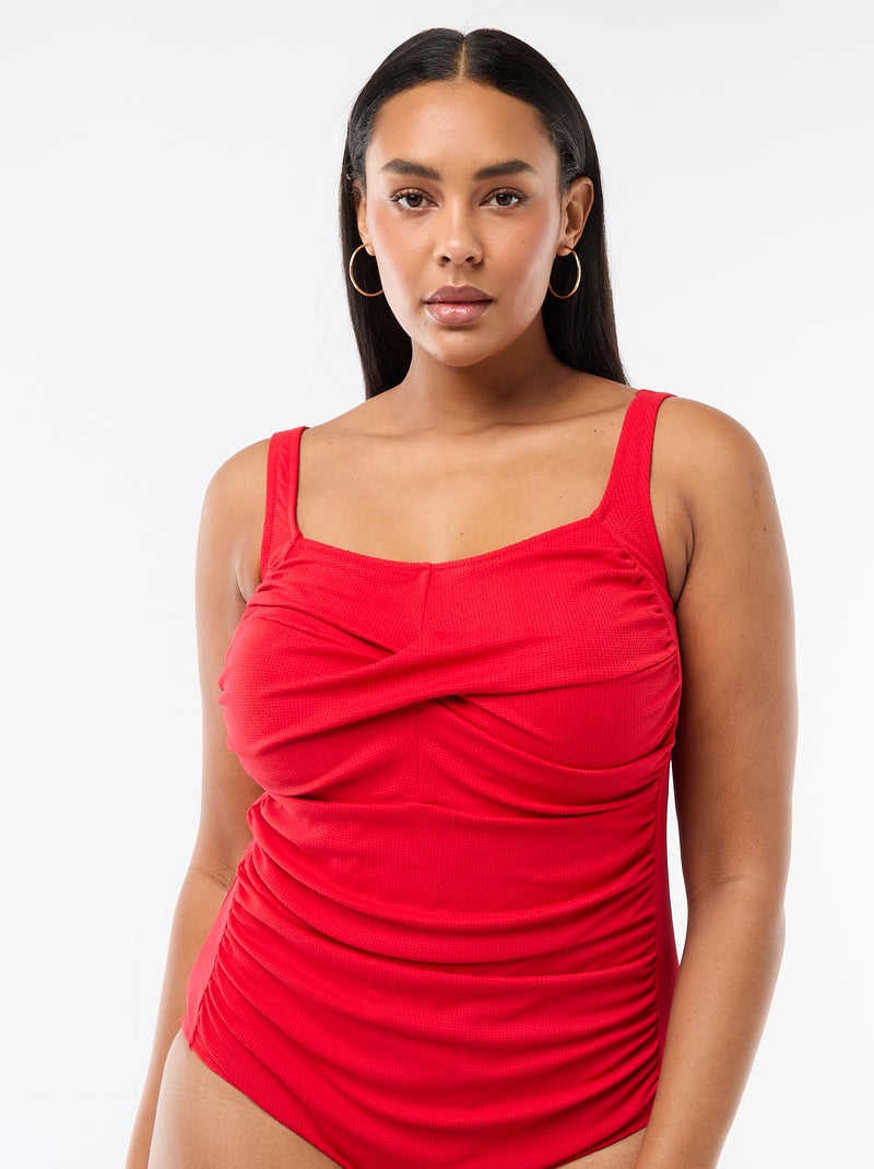Bañador de una pieza moldeador Rojo - Kiabi