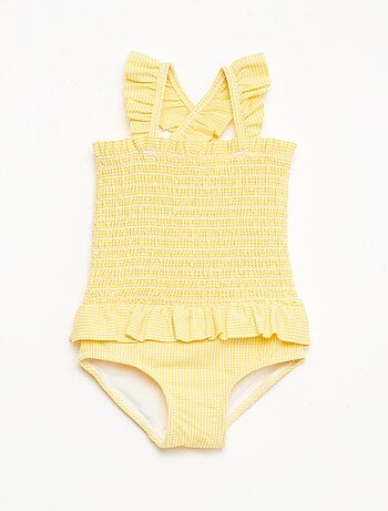 Bañador de una pieza smock con volantes