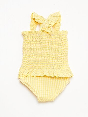 Bañador de una pieza smock con volantes