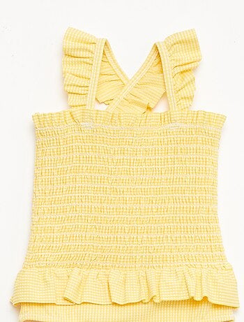 Bañador de una pieza smock con volantes