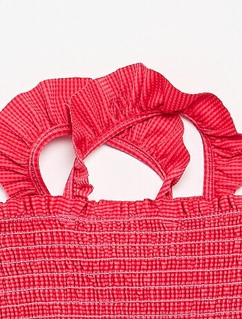 Bañador de una pieza smock con volantes