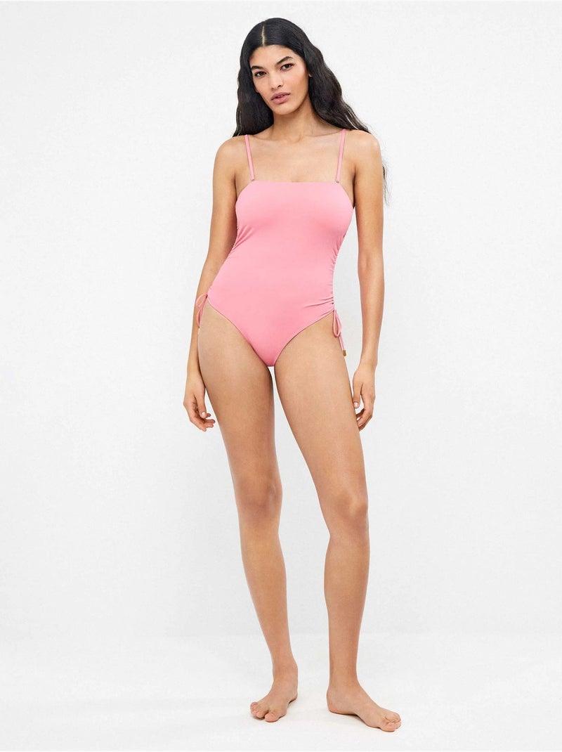 Bañador desmontable sin aro y foam extarible con ajuste lateral Rosa - Kiabi