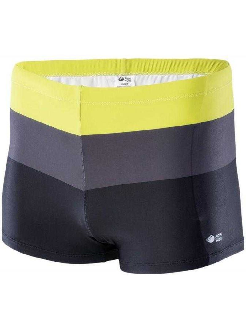 Bañador diseño de rayas para hombre - aquawave Negro Amarillo - Kiabi
