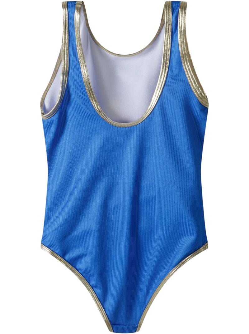 Bañador entero de una pieza diseño detalle en contraste de secado rápido niñas - minoti Azul - Kiabi