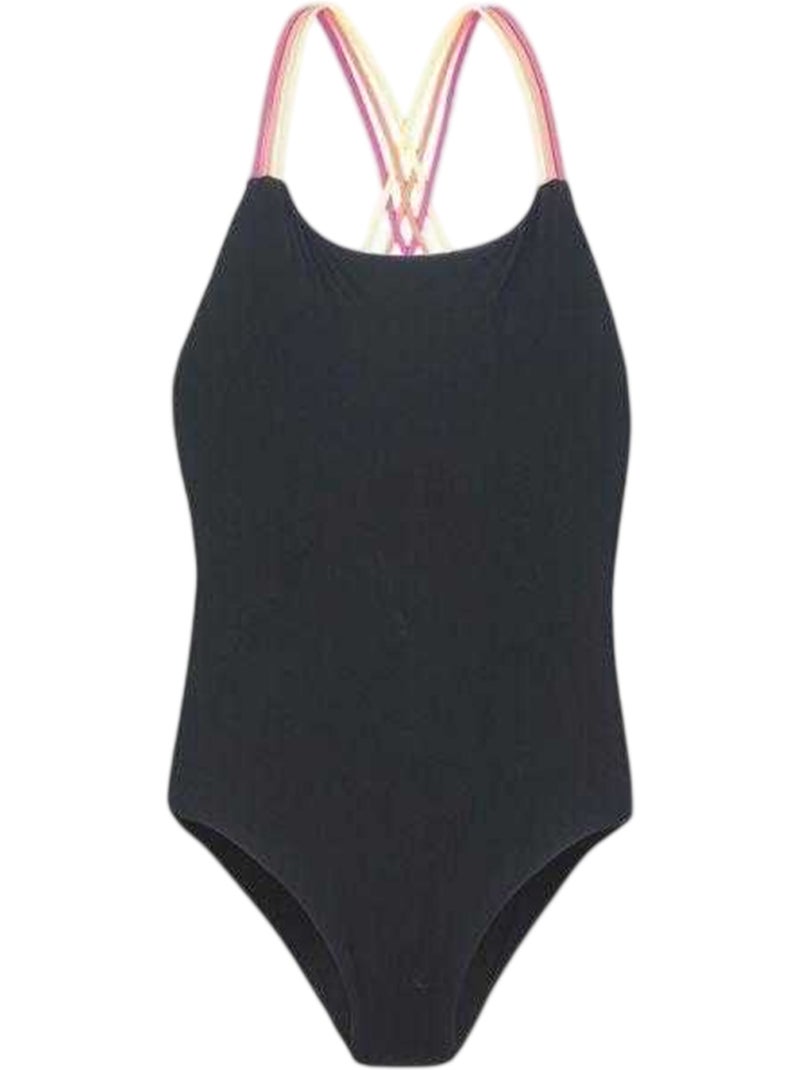 Bañador entero de una pieza harma niñas - aquawave Negro Rosa - Kiabi
