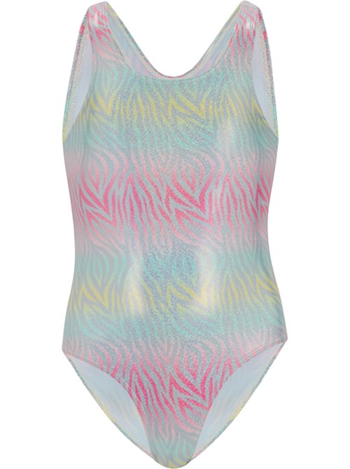 Bañador entero de una pieza katrisse diseño estampado de cebra de metalizado niñas - regatta - Kiabi