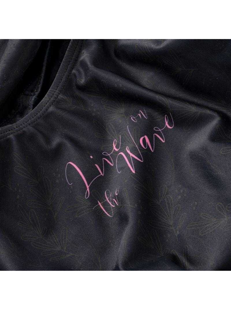 Bañador entero de una pieza salava diseño escritura niñas - aquawave Negro - Kiabi