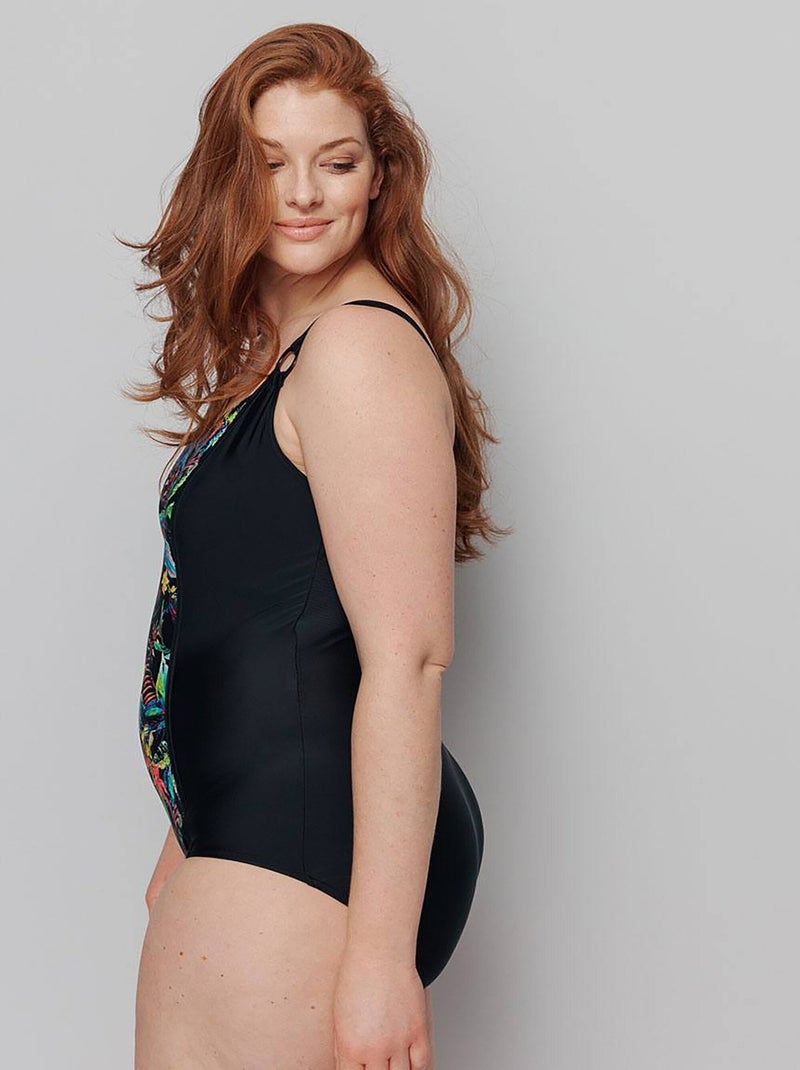 Bañador estampado de 1 pieza - Afibel Negro - Kiabi