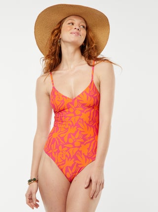Bañador estampado de hojas