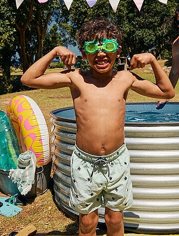 Bañador estampado integral con motivos tropicales