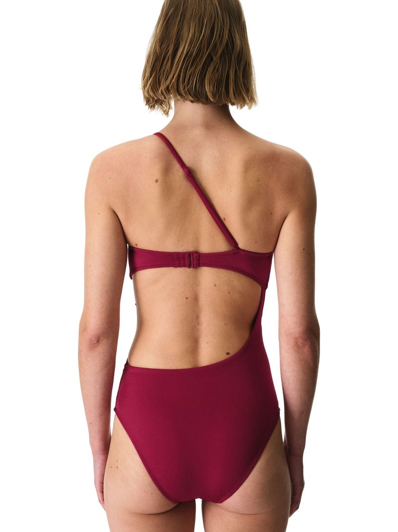 Bañador evelyn brillante de mujer penti Rojo burdeos - Kiabi
