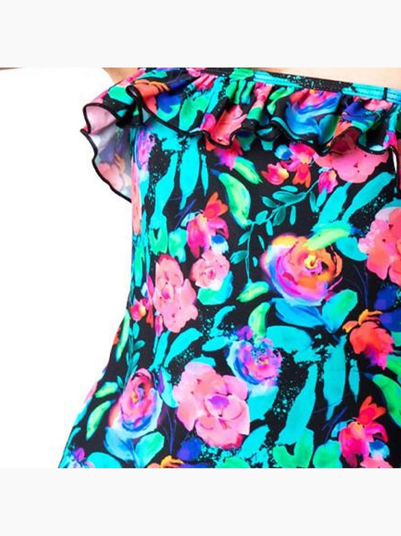 Bañador floral de una pieza para niña Sun Project Negro - Kiabi