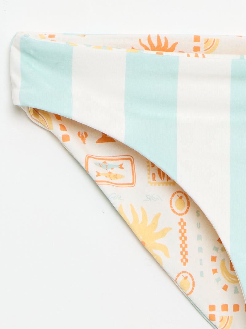 Bañador floreado reversible - 2 piezas Blanco - Kiabi