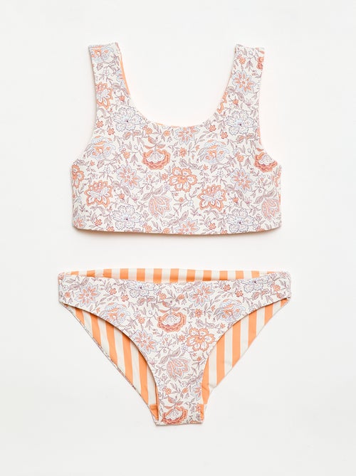 Bañador floreado reversible - 2 piezas - Kiabi