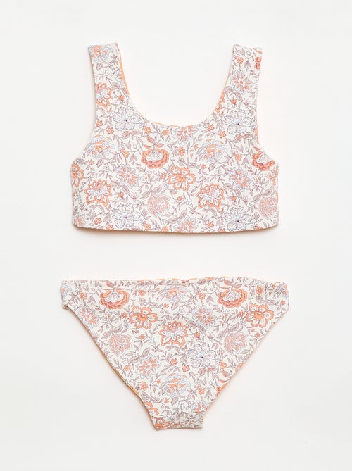 Bañador floreado reversible - 2 piezas - Kiabi