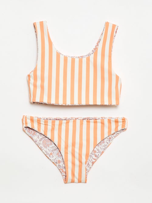 Bañador floreado reversible - 2 piezas - Kiabi