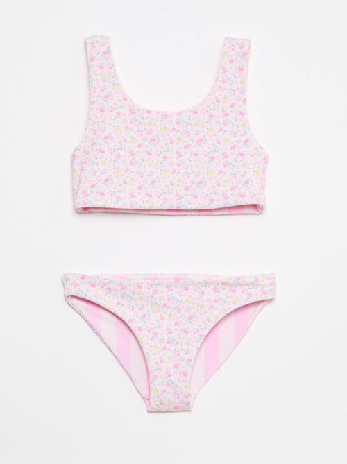 Bañador floreado reversible - 2 piezas - Kiabi