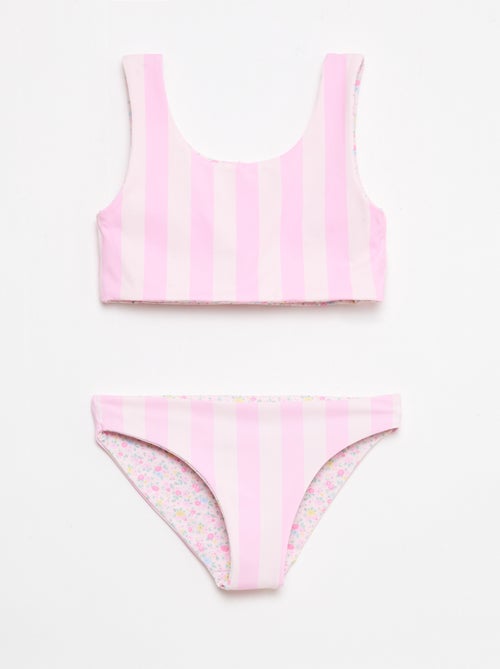 Bañador floreado reversible - 2 piezas - Kiabi