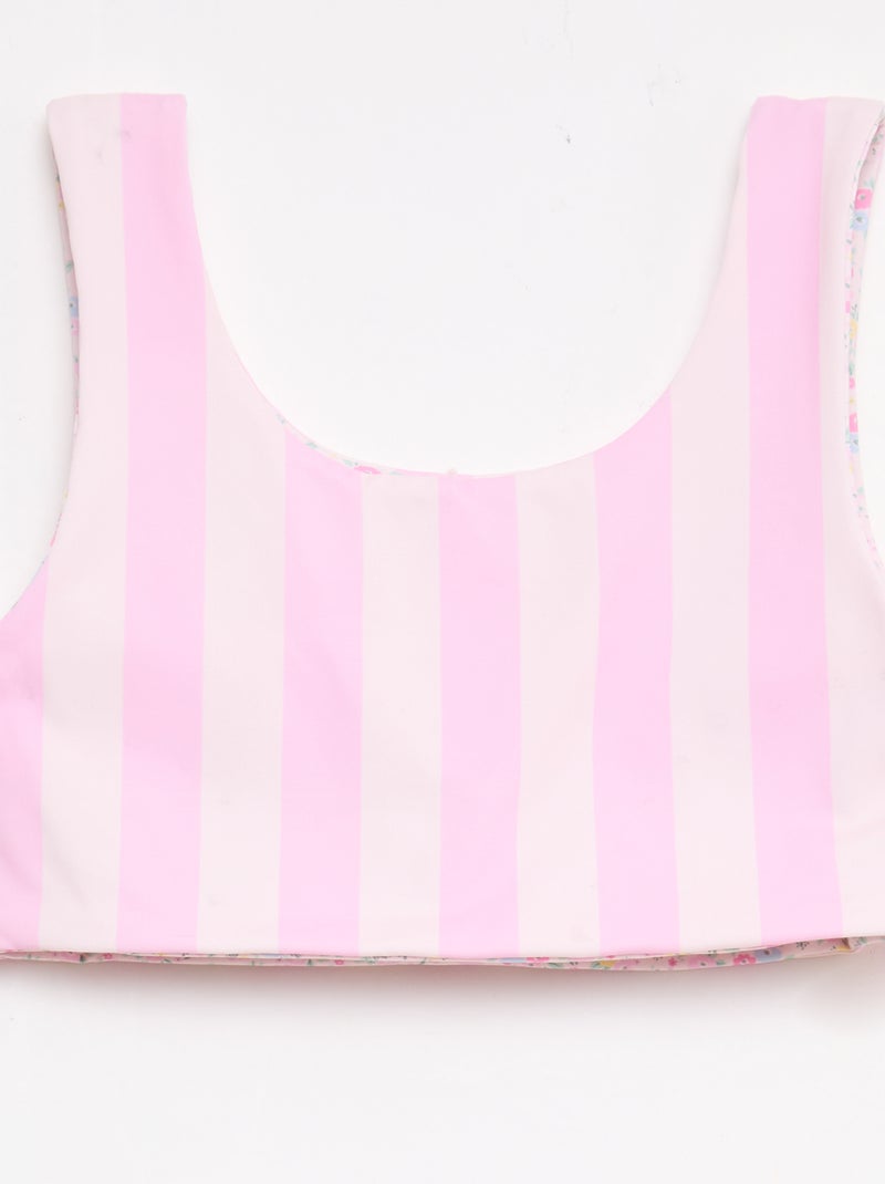 Bañador floreado reversible - 2 piezas Rosa - Kiabi