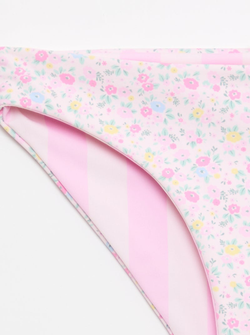 Bañador floreado reversible - 2 piezas Rosa - Kiabi