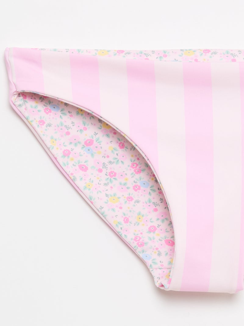 Bañador floreado reversible - 2 piezas Rosa - Kiabi