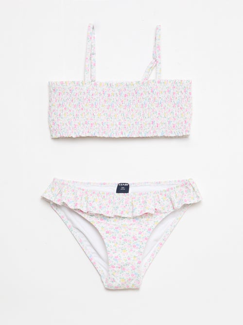 Bañador fruncido floral - 2 piezas - Kiabi