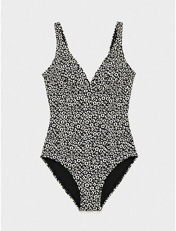 Bañador high tech moldeador, sin aro, foam extraíble animal print