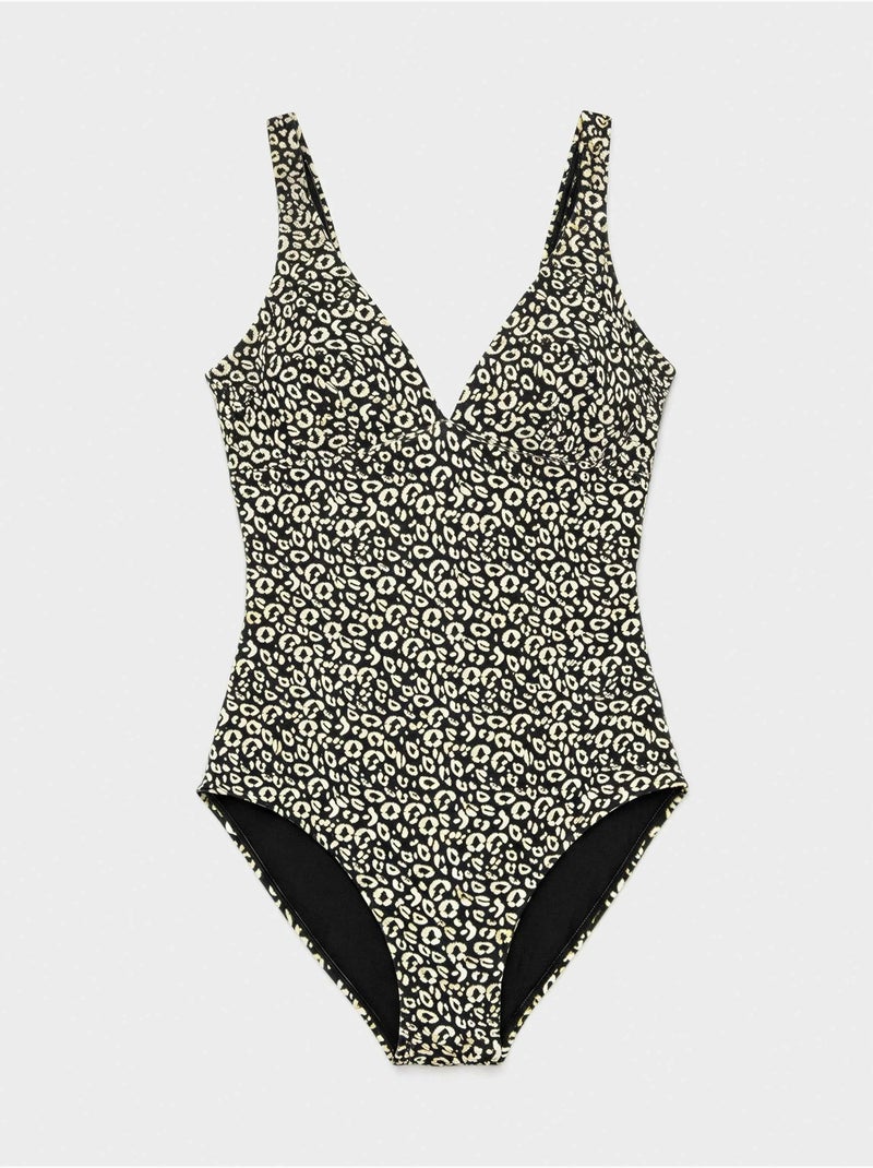 Bañador high tech moldeador, sin aro, foam extraíble animal print Multicolor - Kiabi