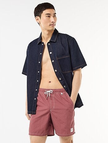 Bañador liso con bolsillos